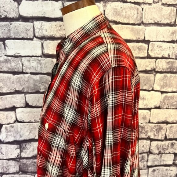Ralph Lauren Red, White & Black Plaid Long Sleeve Blouse Size 2X - Picture 5 of 10